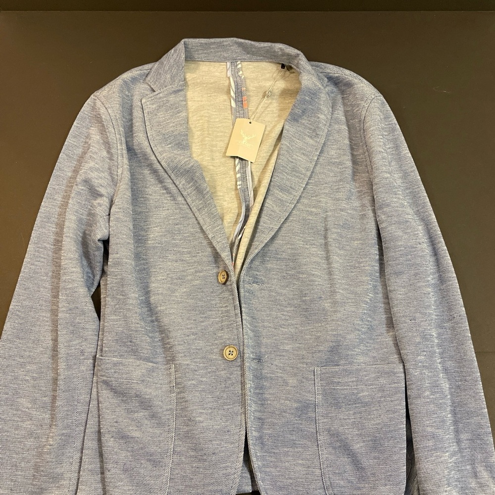 Nicoby Manhattan Textured Knit Blazer size Large - Blue Heather NWT